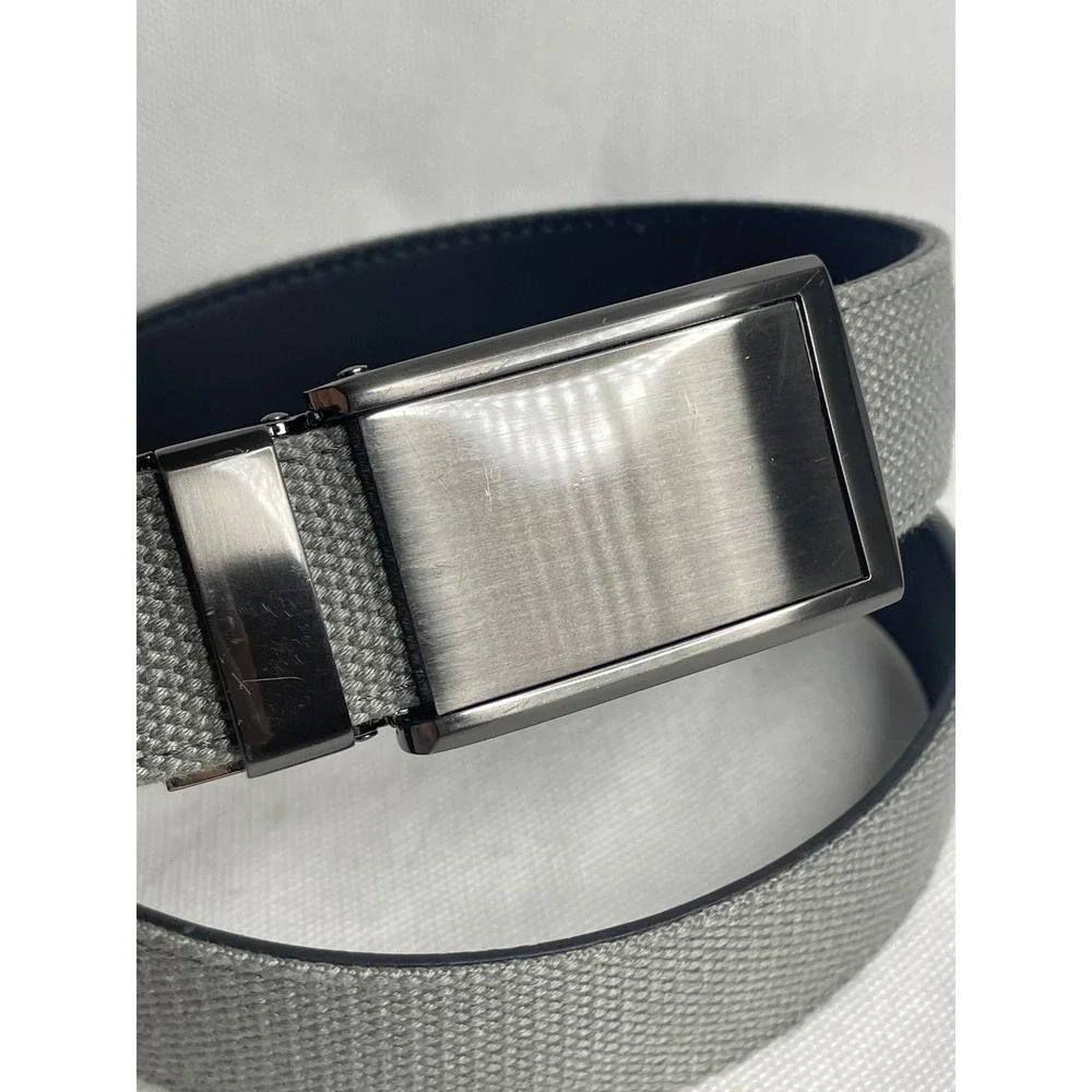 Slidebelts Canvas Leather Back No Hole Ratchet Belt Size Large 34